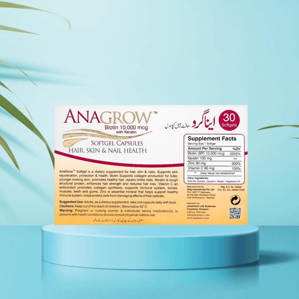 Buy Anagrow Soft Gel Capsules 30 Softgels For Hair, Skin & Nail Health By Jenpharm With Best Price In Pakistan - AAB Fashion Galleria