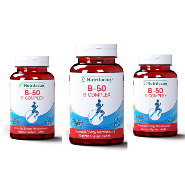 Buy B-50 B-COMPLEX 30 Tablets For Promotes Energy Metabolism & Nervous System Health By Nutrifactor With Best Price In Pakistan - AAB Fashion Galleria